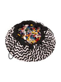 Manta de juegos Zigzag, Poliéster, Negro, blanco, Ø 140 cm