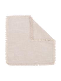 Stoffen servetten Henley met franjes, 2 stuks, 100% katoen, Beige, B 45 x B 45 cm