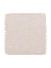 Stoff-Servietten Henley mit Fransen, 2 Stück, 100 % Baumwolle, Beige, B 45 x L 45 cm