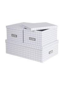 Sada úložných krabic Inge, 3 díly, Bílá, černá, Sada s různými velikostmi
