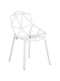 Sedia di design Chair One, Alluminio, pressofuso, poliestere verniciato, Bianco, Larg. 55 x Prof. 59 cm