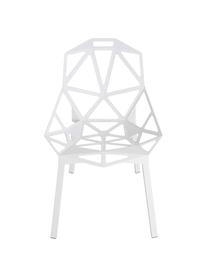 Metalen design stoel Chair One, Polyester gelakt gegoten aluminium, Wit, 55 x 82 cm