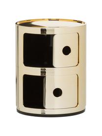 Design Container Componibili 2 Fächer, Kunststoff, metallicbeschichtet, Goldfarben, Ø 32 x H 40 cm