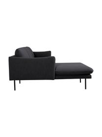 Ecksofa Moby in Dunkelgrau mit Metall-Füssen, Bezug: Polyester Der hochwertige, Gestell: Massives Kiefernholz, FSC, Webstoff Dunkelgrau, B 280 x T 160 cm, Eckteil links