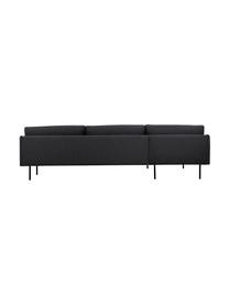 Ecksofa Moby in Dunkelgrau mit Metall-Füssen, Bezug: Polyester Der hochwertige, Gestell: Massives Kiefernholz, FSC, Webstoff Dunkelgrau, B 280 x T 160 cm, Eckteil links