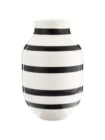 Große handgefertigte Keramik-Vase Omaggio, Keramik, Weiß, Schwarz, Ø 20 x H 31 cm