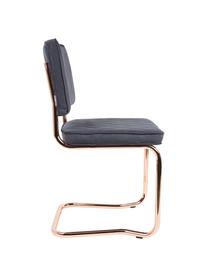 Silla cantilever Diamond Kink, Estructura: metal, cobre, Tapizado: 100% poliéster El tapizad, Gris oscuro, An 48 x Al 85 cm