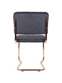 Krzesło podporowe Diamond Kink, Stelaż: metal miedziowany, Tapicerka:  100% poliester, Ciemny szary, S 48 x W 85 cm
