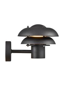 Outdoor wandlamp Kurnos, Lampenkap: gecoat metaal, Diffuser: kunststof, Zwart, B 20 cm x H 18 cm