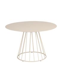 Table à manger ronde beige en métal Maggie, Ø 120 cm, Beige, Ø 120 x haut. 75 cm