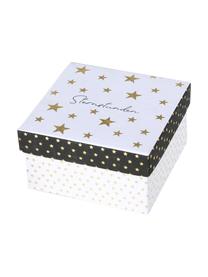 Set de cajas para regalo Nica, 3 pzas., Papel, Negro, blanco, dorado, Set de diferentes tamaños