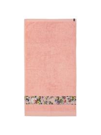 Handdoek Fleur in verschillende formaten, met bloemenrand, 97% katoen 3% polyester, Roze, multicolour, Handdoek, B 60 x L 110 cm