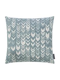 Housse de coussin réversible velours Tilas, Bleu menthe, crème