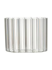 Waterglazen Romantic van borosilicaatglas met groefreliëf, 6 stuks, Borosilicaatglas, Transparant, Ø 8 x H 6 cm