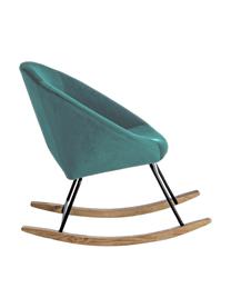 Fauteuil à bascule en velours vert Annika, Velours bleu paon