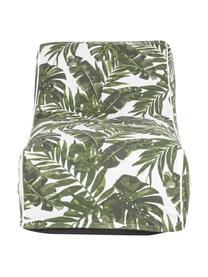 Chauffeuse de jardin gonflable à imprimé tropical Rihanna, Vert, blanc, larg. 60 x prof. 90 cm