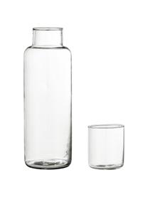 Karaffe Luna mit Trinkglas, 1 L, Glas, Transparent, 1 L