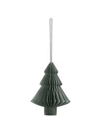 Décorations de sapin de Noël Viola haut. 10 cm, 4 élém., Carton, Vert foncé, Ø 9 x haut. 10 cm