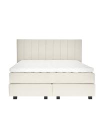 Letto Boxspring in velluto Premium Lacey, Materasso: a molle insacchettate a 7, Piedini: legno massello di faggio,, Beige, 200 x 200