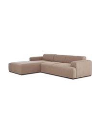 Ecksofa Melva (4-Sitzer), Bezug: 100% Polyester Der hochwe, Gestell: Massives Kiefernholz, FSC, Webstoff Nougat, B 319 x T 196 cm, Eckteil links