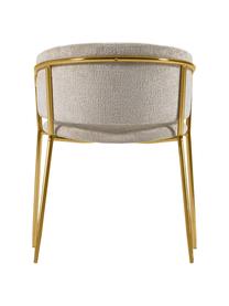 Sedie con braccioli in ciniglia Runnie 2 pz, Rivestimento: ciniglia (100% poliestere, Gambe: acciaio ottonato, Ciniglia beige chiaro, dorato, Larg. 58 x Alt. 58 cm