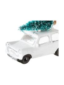 Ozdoba choinkowa Christmas Cars, 2 elem., Szkło, tworzywo sztuczne, Biały, odcienie srebrnego, S 10 x W 7 cm