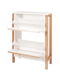 Schuhschrank Northgate mit Klappfächern, Korpus: Mitteldichte Holzfaserpla, Weiß, Eichenholz, B 65 x H 93 cm
