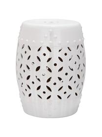 Tabouret/Table d'appoint fait main Philine, Blanc