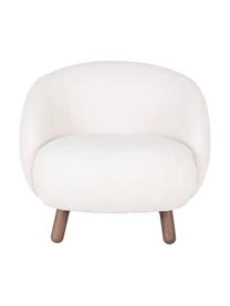 Plyšové křeslo Savona, Tlumeně bílá, borovicové dřevo, Š 76 cm, H 80 cm