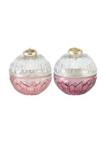 Set de velas perfumadas Camity (vainilla), 2 pzas., Recipiente: vidrio, pintado, Transparente, rosa, dorado, Ø 10 cm x Al 10 cm