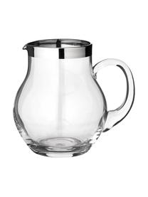 Krug Olivia mit Platinrand, 1 L, Kristallglas , Platinrand, Transparent, H 16 cm