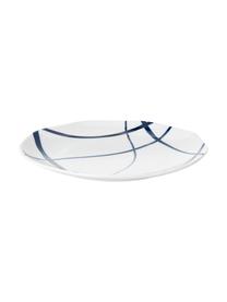 Platos postre Vassoio, 6 uds., Porcelana, Azul, blanco, Ø 20 cm