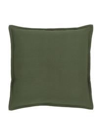 Federa arredo in cotone verde muschio Mads, 100% cotone, Verde, Larg. 40 x Lung. 40 cm