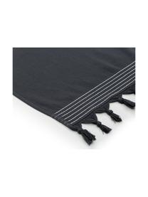 Fouta en tissu éponge Soft Coton, Anthracite, blanc, larg. 100 x long. 180 cm