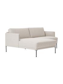 Kleines Ecksofa Fluente, Bezug: 100 % Polyester Der strap, Gestell: Massives Kiefernholz, FSC, Webstoff Hellbeige, B 198 x T 152 cm, Eckteil links