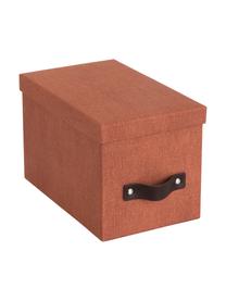 Caja Kristina II, 2 uds., Caja: canvas, cartón rígido (10, Asa: cuero, Terracota, An 14 x Al 15 cm