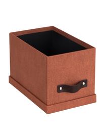 Caja Kristina II, 2 uds., Caja: canvas, cartón rígido (10, Asa: cuero, Terracota, An 14 x Al 15 cm