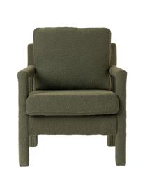 Bouclé fauteuil Claudette in groen, Bekleding: bouclé (100 % polyester), Frame: massief grenenhout, multi, Bouclé groen, B 65 x D 75 cm