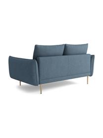 Sofá de terciopelo Largo (2 plazas), Tapizado: terciopelo (100% poliéste, Estructura: madera de haya, aglomerad, Patas: metal con pintura en polv, Terciopelo azul claro, An 180 x F 110 cm