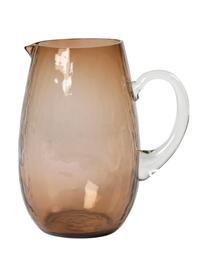 Grosser mundgeblasener Krug Hammered mit gehämmerter Oberfläche, 2 L, Glas, Braun, Ø 14 x H 22 cm