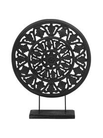 Decoratief object Brahma, Gelakt hout, Zwart, 40 x 50 cm