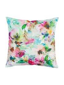 Outdoor kussen Painted Flower met aquarel print, met vulling, 100% polyester, Multicolour, 45 x 45 cm