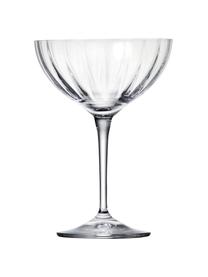 Kristall-Champagnerschalen Romance mit Rillenrelief, 6 Stück, Kristallglas, Transparent, Ø 11 x H 16 cm