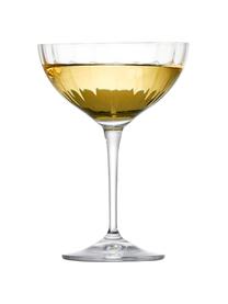 Kristall-Champagnerschalen Romance mit Rillenrelief, 6 Stück, Kristallglas, Transparent, Ø 11 x H 16 cm