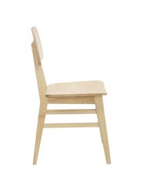 Sillas de madera Akina, 2 uds., Asiento: madera contrachapada chap, Patas: madera de fresno, Marrón, An 45 x Al 86 cm