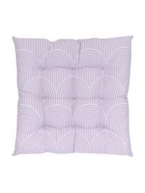 Cuscino sedia in cotone lilla/bianco Arc, Rivestimento: 100% cotone, Lilla, Larg. 40 x Lung. 40 cm