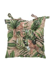 Vankúš na sedenie s tropickou potlačou Lenny, 50 % bavlna, 45 % polyester,
5 % iné vlákna, Sivobéžová, zelená, hnedá, čierna, Š 45 x D 45 cm