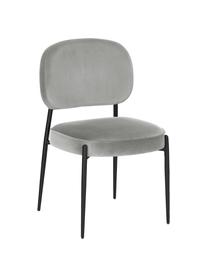 Sedia imbottita in velluto Viggo, Rivestimento: velluto (poliestere) Con , Velluto grigio Gambe: nero, Larg. 49 x Prof. 66 cm