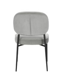 Krzesło tapicerowane z aksamitu Viggo, Tapicerka: aksamit (poliester) Dzięk, Aksamitny szary, nogi: czarny, S 49 x G 66 cm