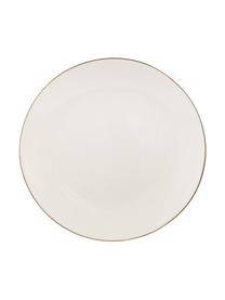 Assiette plate artisanale céramique Allure, 6 pièces, Céramique, Blanc, couleur dorée, Ø 26 cm